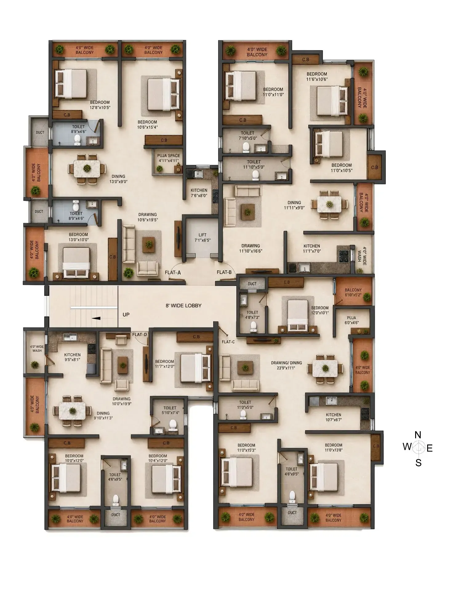 Aanandam Typical Floor Plan